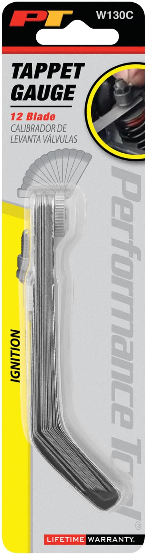 Performance Tool W130C 12-Blade Tappet Gauge for Precise Valve Adjustments and Engine Maintenance
