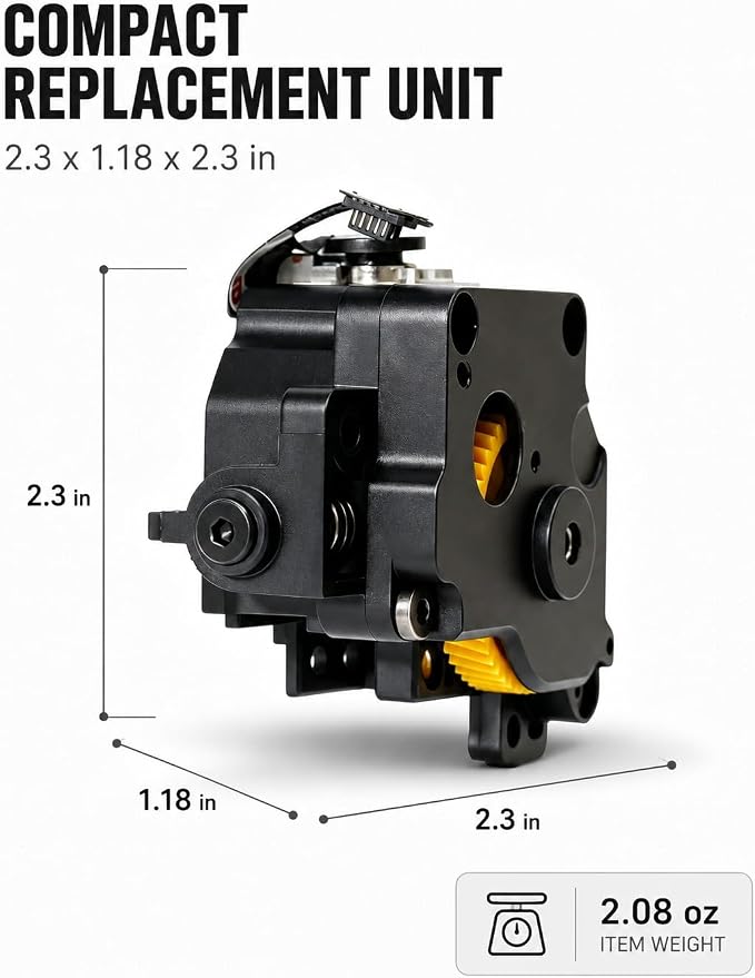 Original P1S Extruder Unit Kit Compatible with Bambu Lab P1S/P1P | for Bambu P1S Extruder Replacement, with Hardened Steel Dual Gears for P1S Extruder Repair, Filament Feeding, Maintenance