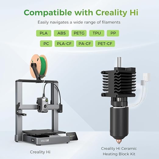 Creality Official Hi Hotend Kit, Upgrades Ceramic Heating Block Kit, Unicorn Quick Swap 3D Printer Nozzle, High Flow Extruder Heater Block, All Metal Integrated Accessories for Creality Hi Combo