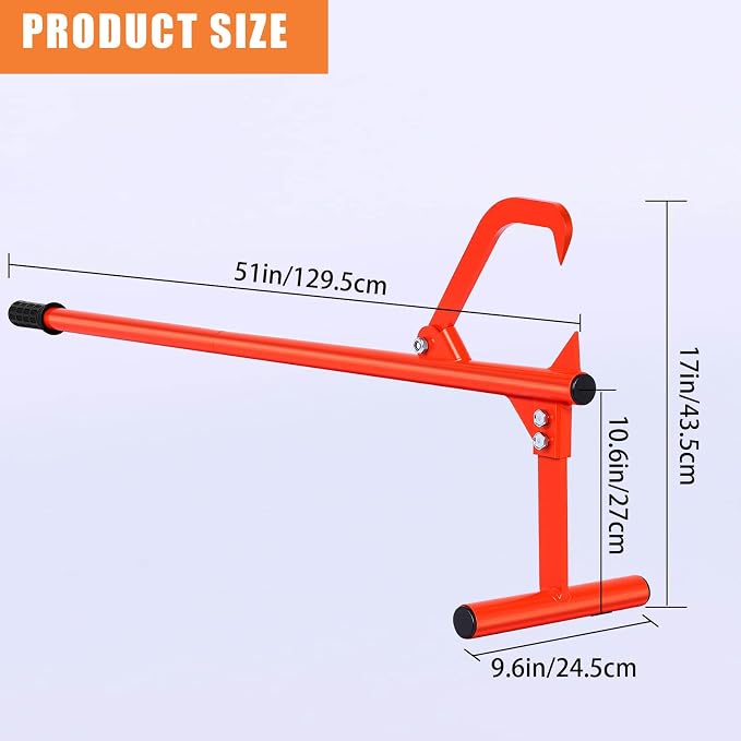 Timberjack Log Lifter, Heavy Duty Steel Log Jack, 50.9" Adjustable Log Roller Cant Hook, Ups to 15.5" in Dia Log Roller Tool, Logging Tools for Rolling and Raising Up Logs