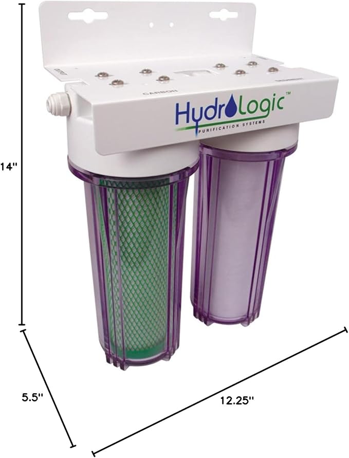 Hydrologic HL36005 Small Boy Hydroponics Dechlorinator and Sediment Catalytic Carbon Filter, Whole House Two Stage Filtration System