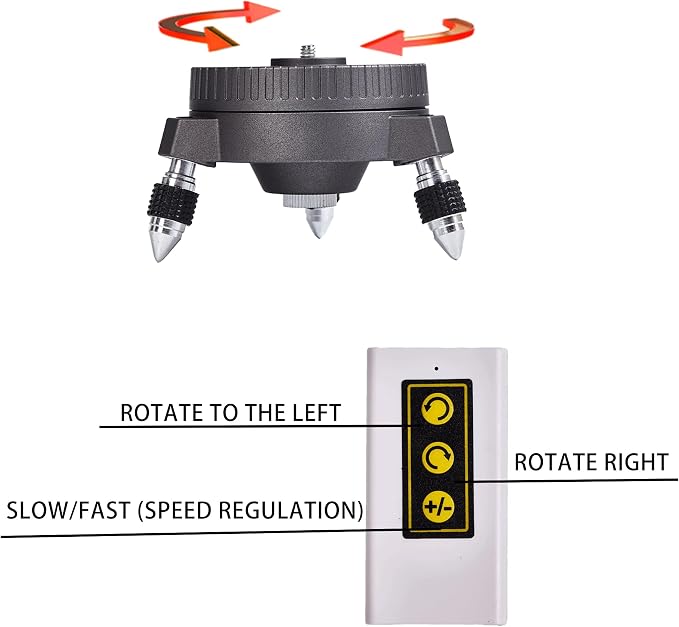Laser level pole telescoping with electric rotating base 13.8 feet/4.2M laser level tripod Equipped with 1/4 inch 5/8-inch screw threads ,with a 47 inch tripod