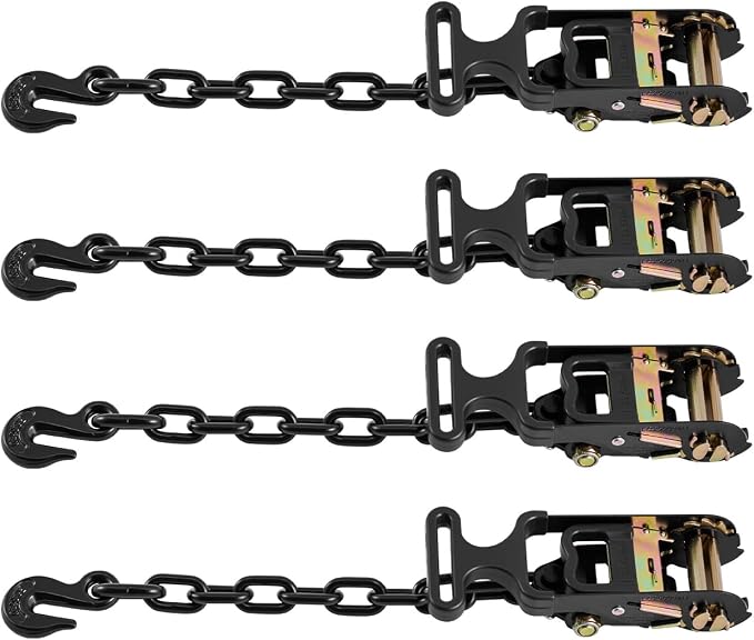 VEVOR Wheel Chock Tie-Down Kit, Tire-Style Tow Dolly Strap, Car Kit with Heavy-Duty Hook, Break Strength 10009 lbs & Working Load 3333 lbs Motorcycle Tie-Down System with O-Ring for ATV, SUV