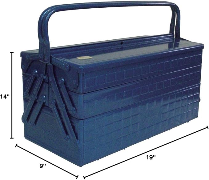 TRUSCO GT-470-B 3-Tier Tool Box, 18.6 x 8.7 x 13.4 inches (472 x 220 x 343 cm), Blue
