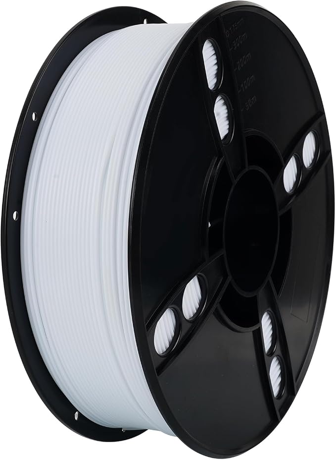 Kingroon PA6 Nylon 3D Printer Filament 1.75mm, 1kg White Filament, High Strength Filament for Engineering Parts, Dimensional Accuracy +/- 0.03mm