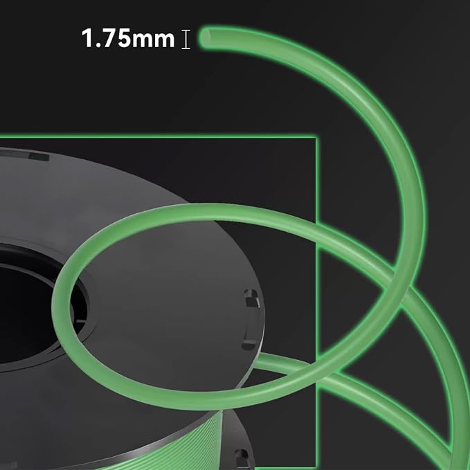 3D Printer Filament Bundle, Glow in The Dark Filament Multicolor, Green, Blue, Purple and Rainbow, PLA Filament 1.75 mm, Dimensional Accuracy +/- 0.03 mm, 250g X 4 Pack