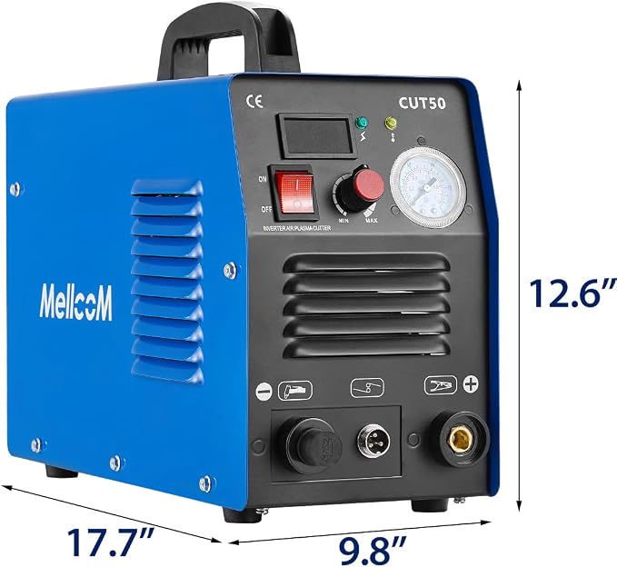 Plasma Cutter, CUT50 50Amp 110V/220V Dual Voltage Cutting Machine, Non-Touch Pilot Arc Plasma Cutter Machine Air Plasma Cutter with High-Frequency Start, Portable Plasma Cutter MOS Type
