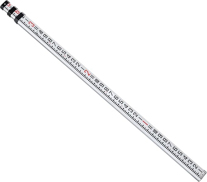 Firecore 9-Foot Aluminum Grade Rod – 10ths, Dual Sided 3-Section Telescopic Survey Rod