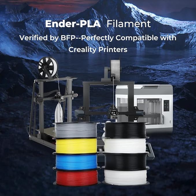 Creality 3D Printer Filament 1.75mm, Ender PLA Filament No-Tangling Smooth Printing Without Clogging No Warping, Fit Most FDM 3D Printers, 1kg Spool, Dimensional Accuracy +/- 0.02mm, Yellow