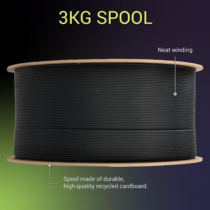 Polymaker Fiberon PET-CF17 3D Printing Filament Black 1.75mm 3kg, Excellent Stable Stiffness - Fiberon Carbon Fiber Reinforced PET 3D Printer Filament, Ideal for Jigs and Fixtures