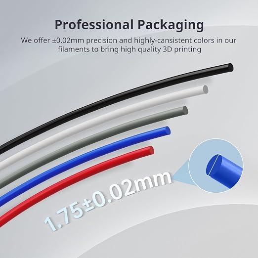 ANYCUBIC 3D Printer Filament PLA Bundle, PLA Filament 1.75mm Dimensional Accuracy +/- 0.02mm, 1KG Reusable Spool, 2KG Black + 2kg Texture Grey, 4KG in Total