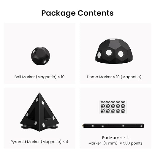 Revopoint 28 Pieces 3D Marker Block Kit for 3D Scanning, 3D Scanning Markers for 3D Scanners, 3D Tracking Dots for Preventing Tracking Loss and Enhance Accuracy, Magnetic 3D Reference Point Marker