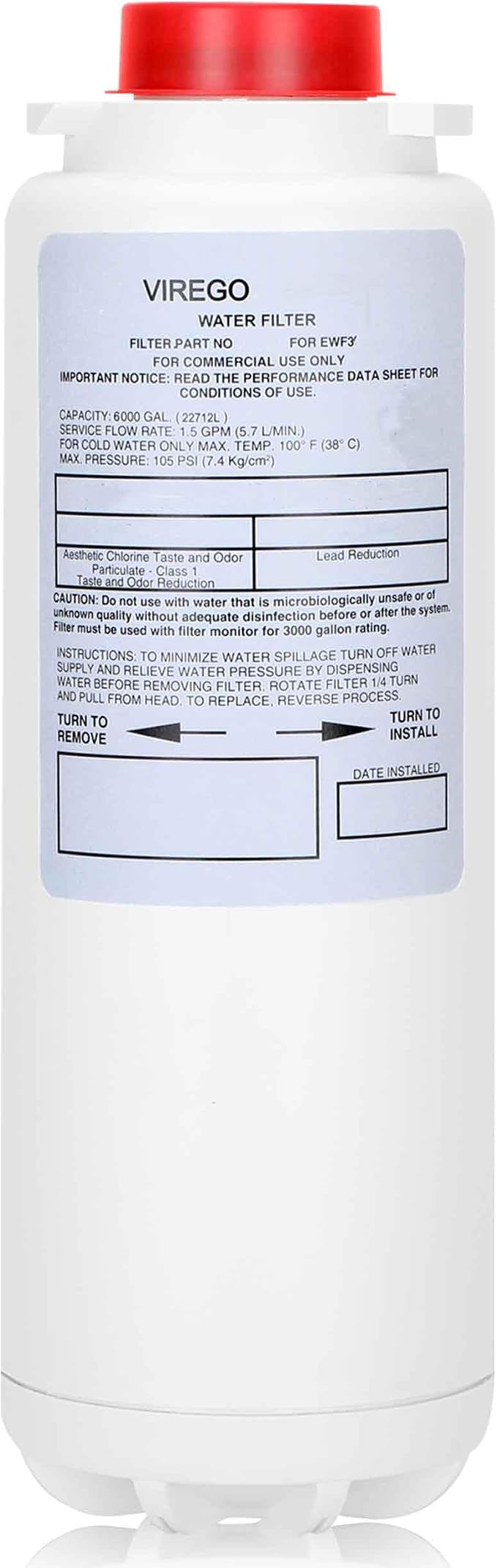 Water Filter, Compatible with Ezh2o Filter Replacement Station,Water Filter Replacement for EWF6000, High Capacity Filters 6000 Gal 12 Month, Replacement for 51600-C® Filters No Chip