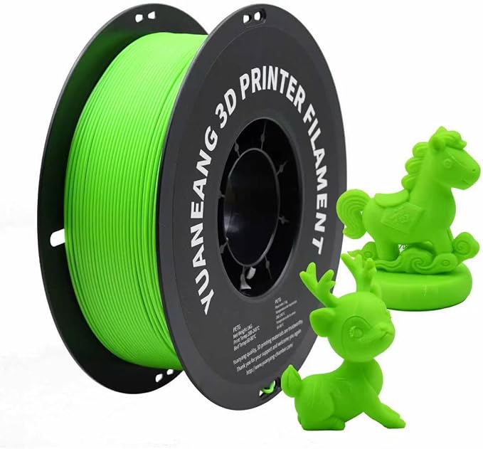 PETG 3D Printer Filament, Dimensional Accuracy +/- 0.03 mm, 1 kg Spool(2.2lbs), 1.75 mm, Green