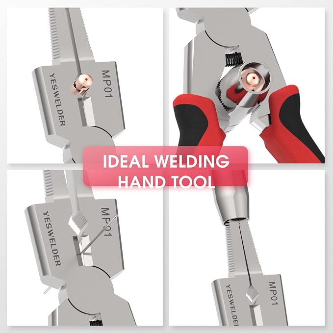 YESWELDER 25 LB & 50LB Welding Magnet-4 Pieces & 8-Inch MIG Welding Pliers with Rentention Chain