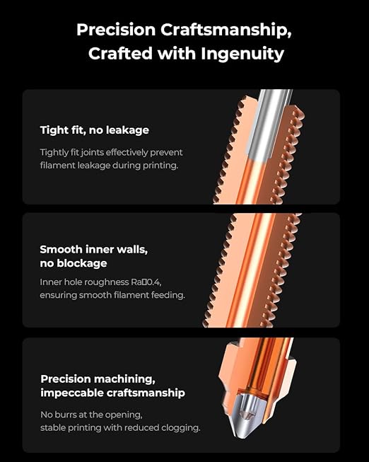 Creality Official K1C/K1 SE Nozzle, 0.6mm 1 PCS Quick-Swap 3D Printer K2 SE Nozzle, Copper Alloy and Hardened Steel with Titanium Alloy Heat Break for K1C, K1 SE, K2SE, Ender 3 V3, Ender 3 V3 Plus