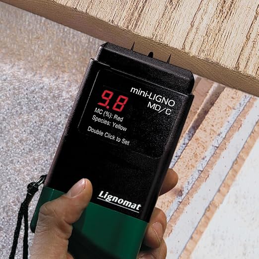 Lignomat Pin Moisture Meter M2-M package, mini-LignoMD/C, E-12, pins, cable, case. Quality control, Lumber Drying, Woodworking, Furniture Production, Flooring, Restoration Flooring Inspection.