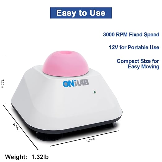 ONiLAB Mini Vortex Mixer with Touch Function, Lab Mixing, Nail Polish, Eyelash Adhesives and Acrylic Paints Mixing, Lab Vortexer with Sturdy Aluminum Cast Base,120pcs 7/32in Mixing Balls,Pink