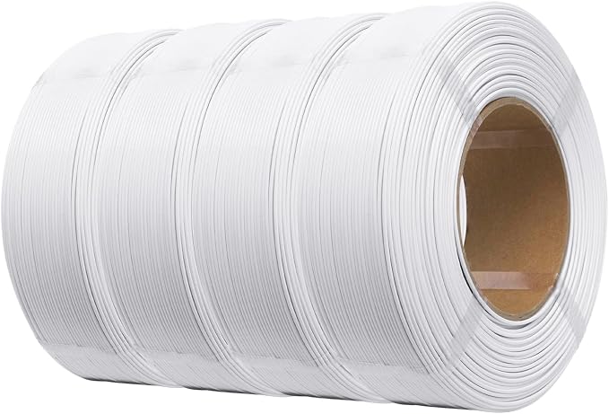 eSUN PLA+ Refilament 1.75mm, 3D Printer Refill PLA Plus, 1KG per Roll, 4 Rolls Spoolless 3D Printing Filament for 3D Printers, Cold White