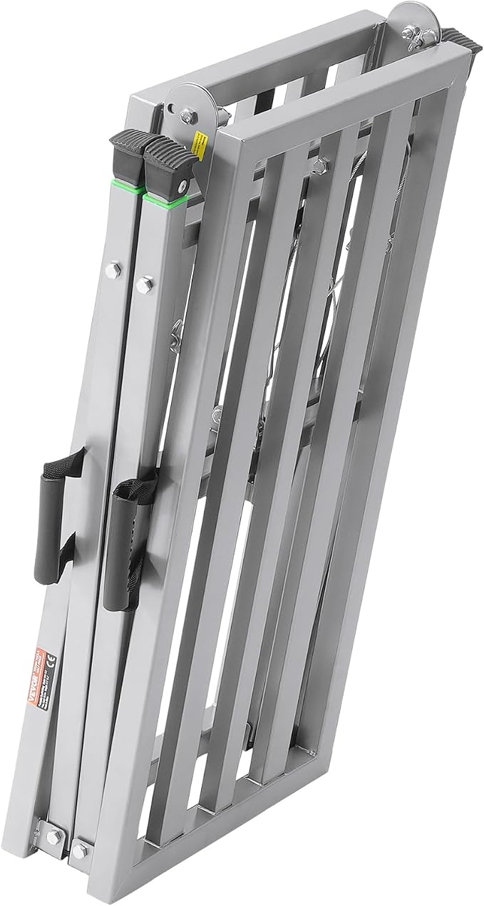 VEVOR Work Platform, 63"x 15" Portable Scaffolding Platform, Folding Steel Step Ladder Adjustable Height 31.5”-50.1”, 800 lbs Load Capacity, Non-Slip Drywall Painting Stool for Cleaning &Washing