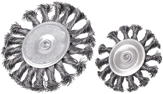 Rocaris 7Pcs Twist Knot Wire Wheel Brush for Drill Crimped Cup Wire Wheels Brush Set for Drill with 1/4-Inch Shank for Rust Removal, Corrosion and Scrub Surfaces