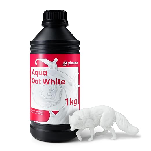 Phrozen Aqua Resin for 3D Printing, 405nm UV-Curing Photopolymer, Low Shrinkage, High Precision, Low Odor, Vivid Color, Non-Brittle, Fast Curing for LCD/DLP/SLA Printers (Oat White, 1KG)