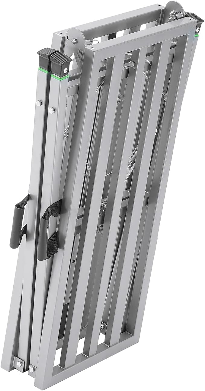 VEVOR Work Platform, 71"x 15" Portable Scaffolding Platform, Folding Steel Step Ladder Adjustable Height 35.4”-59.1”, 800 lbs Load Capacity, Non-Slip Drywall Painting Stool for Cleaning &Washing