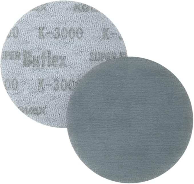 Super Buflex Flexible Dry 3 inch Mini-Sanding Discs, Black K-3000, Hook & Loop, 730-1514, 50 Discs + Interface Pad