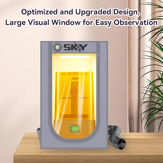 Skouphy Resin 3D Printer Enclosure with Ventilation Kit, LED Light,Thermo-Hygrometer Dustproof Cover Eliminate Odors Compatible with Anycubic Elegoo Creality Series LCD Resin UV 3D Printer