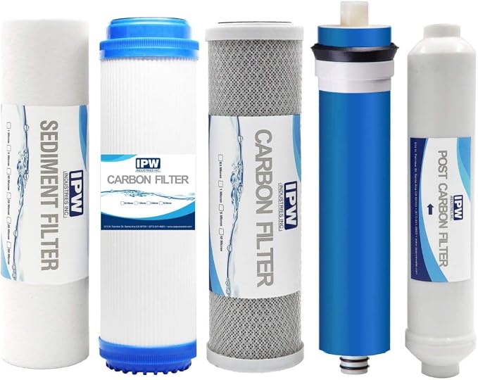 75 GPD Complete Reverse Osmosis Replacement Filter Set For Under Sink 5-Stage RO Replacement Water Filter System