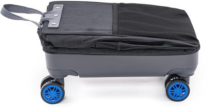 Handy Sandy Haul-It Foldable Rolling Tote – Patented Heavy-Duty Utility Bag with 8 Spinner Wheels, – Reusable Grocery Cart, Laundry Carrier, Travel Tote, Commuter Bag for Shopping & More -Blue