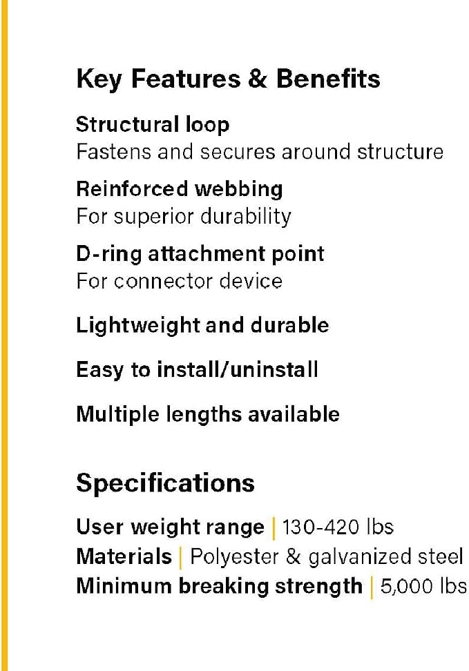 Guardian Fall Protection 10787 Premium 6-Foot Cross-Arm Straps with Large and Small D-Rings