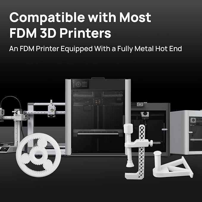 Siraya Tech Fibreheart ABS HT HF 3D Printer Filament – Premium Engineering-Grade ABS with 101°C Heat Resistance, High Flow for High-Speed Printing, Low Odor, for Functional Parts (1kg, White)