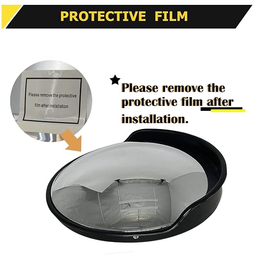 Convex Mirror for Pole - 18" Corner Mirrors for Garage, Warehouse, Blind Spot, Large Security Mirror for Driveway with Flexible PC Lens (18 Inch, Black)