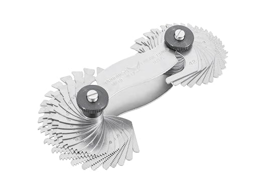 PEC Tools Screw Pitch Gauge, 28Leaves, 4-56 TPI & 0.5-6mm, Inch/Metric,Made in USA