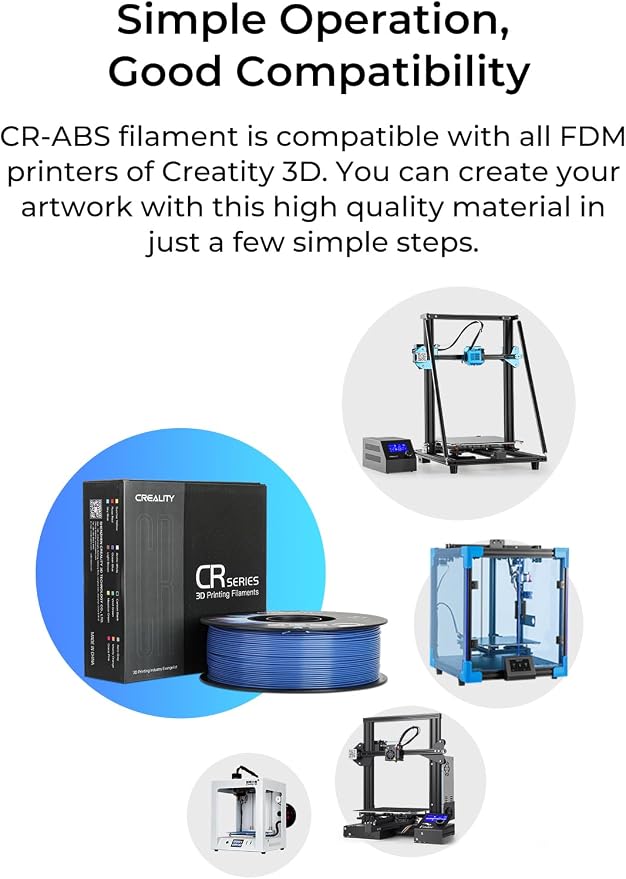 Creality 2 kg Black & White ABS Filament 1.75mm, 3D Printer Filament Bundle, Excellent Resistance, Odorless Non-Toxic, Stability, Tough (Black & White)