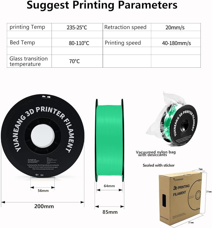 PETG 3D Printer Filament 1.75mm, 12-Color 12-Pack, Strong & Heat-Resistant PETG Material, Low-Warp, Smooth Printing Performance, Ideal for Functional Models, Prototyping & Creative Use