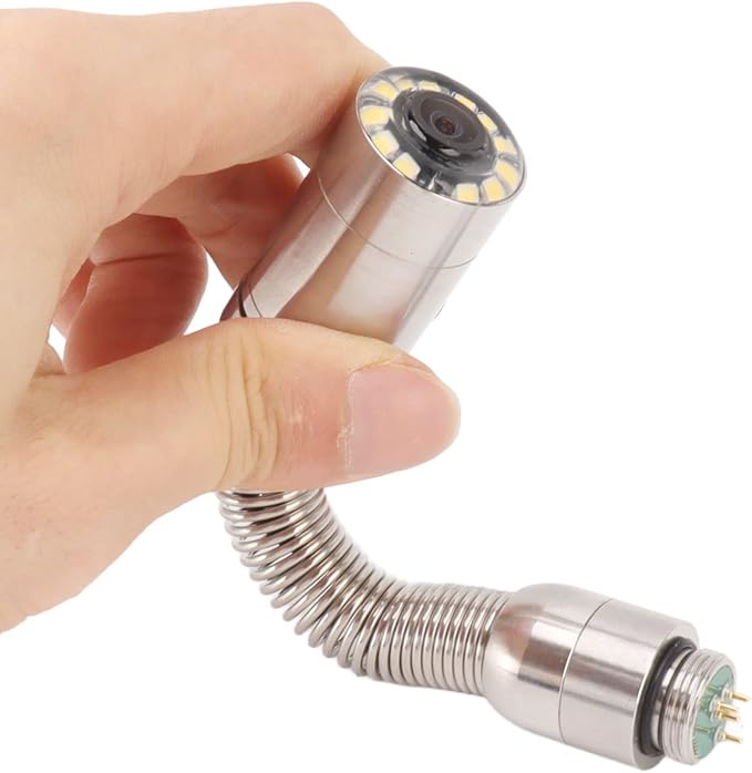 23mm Sewer Inspection Camera Head, Stainless Steel Professional IP68 Pipe Drain Endoscope Camera Accessory with 12 LED Lights