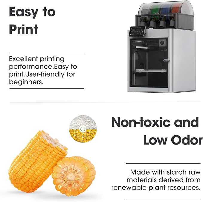 eSUN PLA Filament 1.75mm, High Toughness 3D Printer Filament Upgraded PLA Filament, Dimensional Accuracy +/- 0.03mm, 1KG Cardboard Spool (2.2 LBS) 3D Printing Filament for 3D Printers, Yellow