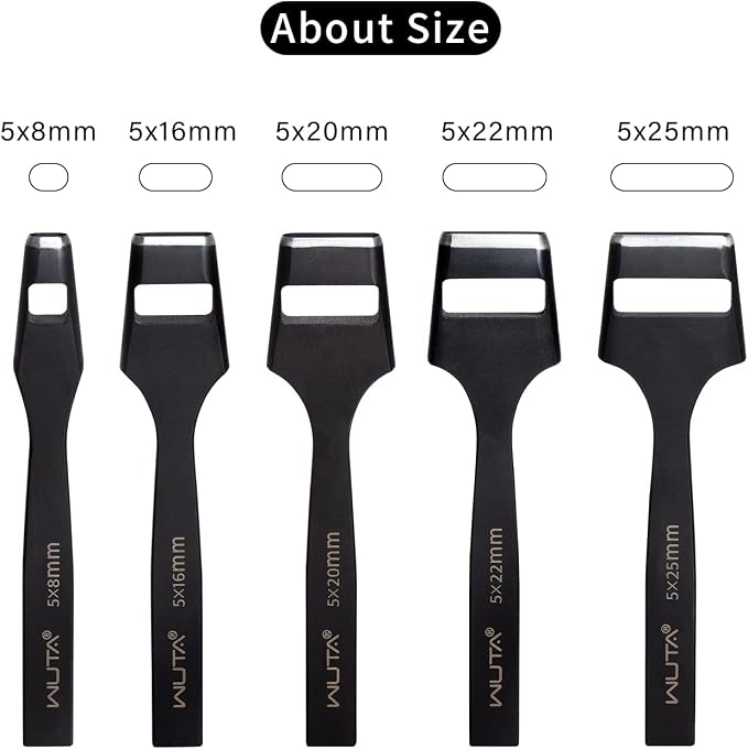 WUTA Leather Belt Hole Puncher Oval Hole Cutter Strap Watch Band Flat Punch Tools Oblong Punch Tool for Leather Crafting (5 * 22mm)