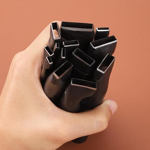 WUTA Rectangle Leather Hole Punch, High Carbon Steel Punching Tool, Hollow Punch Cutter for Leather Belt & DIY Crafting (2 * 8mm, 1PC)