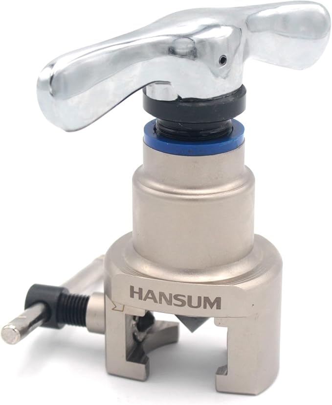 HANSUM Brake Line Flaring Tool Kit Swaging HVAC Pipe Expander Repair Eccentric Cone Refrigeration for Brass Copper Tube 45 Degree (Brake Flaring Tool)