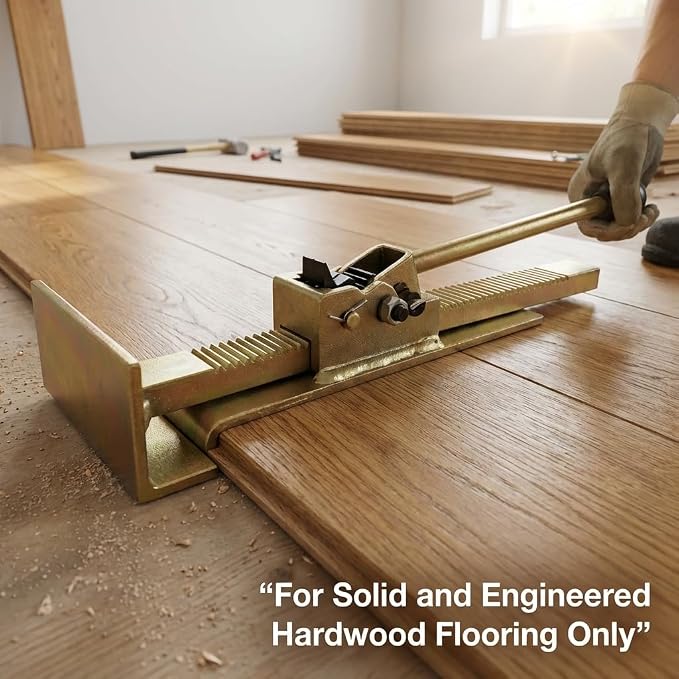 QWORK Flooring Jack – Ratcheting Alignment Tool for Hardwood Installation, Edge Tightening & Board Straightening