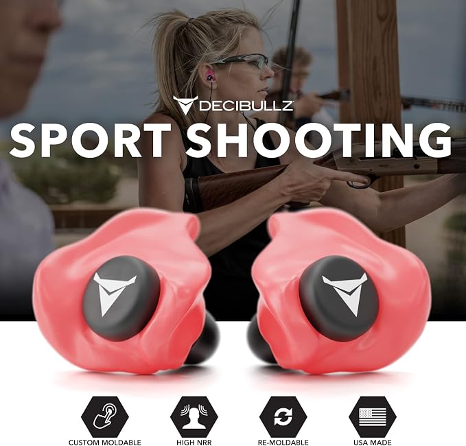 Decibullz - Custom Molded Earplugs, 31dB Highest NRR, Comfortable Hearing Protection for Shooting, Travel, Work and Concerts