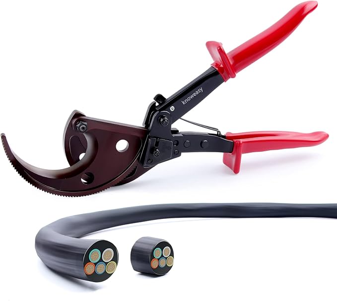 Knoweasy Cable Cutter and Ratchet Wire Cutter - Cuts Through Aluminum and Multi-Core Cables up to 400mm² with Precision and Ease, Ideal for Electrical Installations