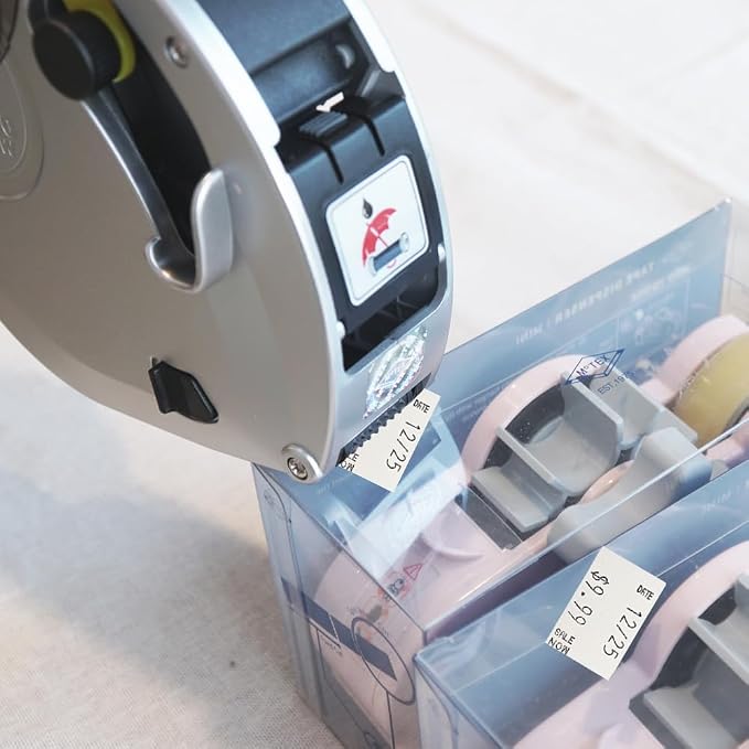 Motex MX-2316NEW 2 Line 20 Digits Date Marking Gun – 10 Digits Per line, Pre-Loaded 1,000 White Sticker Labels and Pre-Loaded Inker with 1 Ink Refill - for Grocery Store, Retail Shop, Garage Sale