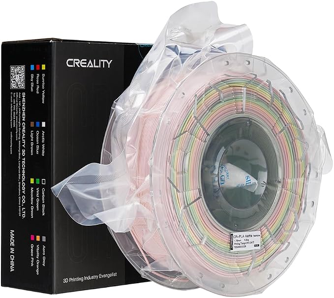 Creality 3D Printer Filament, Rainbow PLA Filament 1.75mm, Enhanced Toughness, Dimensional Accuracy +/- 0.03mm, 1kg(2.2lbs), PLA Mattte Filament for Most 3D Printer