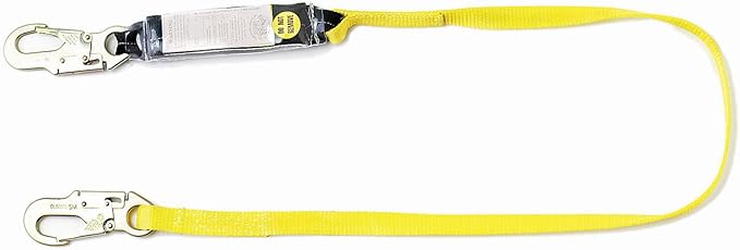 Guardian 01215 External Shock Lanyard - 4 ft Dual Snap Hooks | External Shock Absorber | OSHA and ANSI Compliant