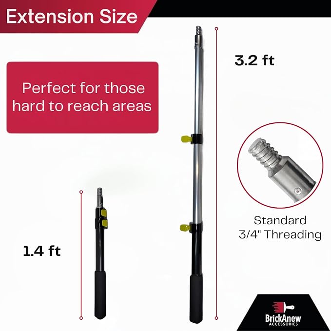 18" Paint Roller Kit with Extension Pole - Includes 3ft Adjustable Telescopic Pole, 12"-18" Adjustable Roller Frame, (4) 18" Roller Covers | Interior & Exterior Paint Supplies