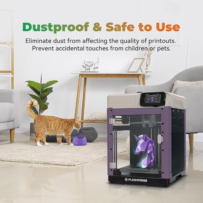 FLASHFORGE 3D Printer AD5M Enclosure, Create Your Style, Dustproof and Constant Temperature Protective Cover, Explore ABS/ASA/PC Filaments and Reduce Printing Noise